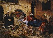 Rudolph Swoboda Carpet Menders, Cairo Germany oil painting artist